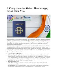 The Visa Process for India: Your Comprehensive Guide